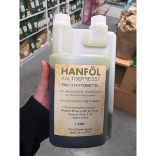 Hanföl kaltgepresst für Pferde 1 Liter