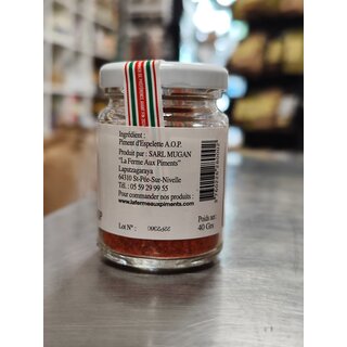 Piment dEspelette Franzsischer Chili 40 g im Glas mit A.O.P. Siegel