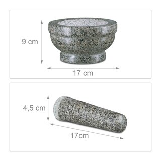 Granit Mrser mit Stel 17 cm  ( B - WARE )