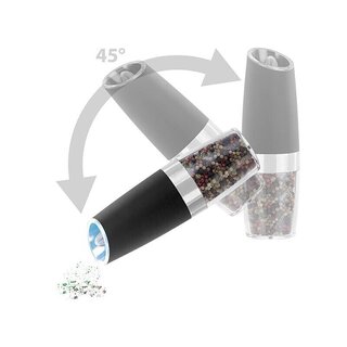 Elektrische Salz- & Pfeffermhle mit Kippsensor, LED, Keramik-Mahlwerk