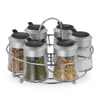 Streuer Set mit 6 Gew�rzgl�sern in Halterung