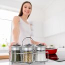 Streuer Set mit 6 Gewürzgläsern in Halterung