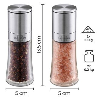 Salz- & Pfefferm�hlen Set ? Edelstahl & Glas ( 2 er Set )