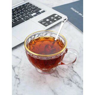1 Stück Edelstahl Tee Ei Sieb Löffel, Herz Design aushöhlen Teefilter mit Griff