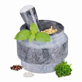 Mörser mit Stößel aus Marmor