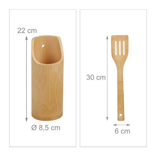 Kochbesteck-Set aus Bambus mit Beh�lter