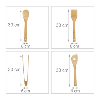 Kochbesteck-Set aus Bambus mit Beh�lter