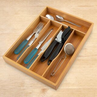Bambus Besteckkasten mit 5 F�chern