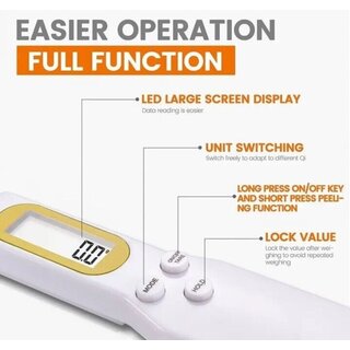 Digitaler Wiegelffel fr die Kche LCD-Display, 0,1 - 500 g Wei 1 Stck ( OHNE BATTERIE )