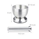 Mörser mit Stößel Edelstahl 10 cm