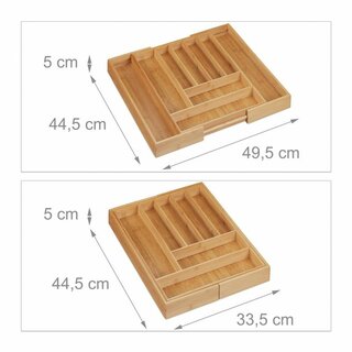 Besteckkasten Bambus ausziehbar ca. 5 x 49,5 x 44,5 cm