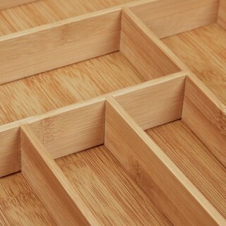 Schubladeneinsatz f�r Besteck aus Bambus (ausziehbar)