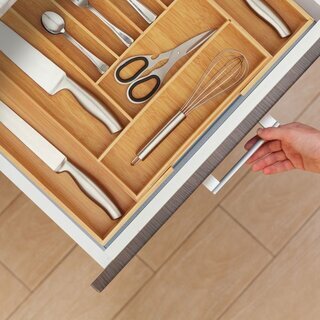 Schubladeneinsatz f�r Besteck aus Bambus (ausziehbar)
