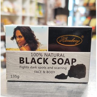 Black Soap 100% Natural Seife mit Bambuskohle 135 g FACE & BODY