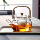 Glas Teekanne mit Bambusgriff - Klare Borosilikat 1000 ml