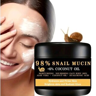 Schneckenmucin-Creme mit Kokosl - Feuchtigkeitsspendende Gesicht & Krper 50 g 