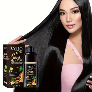 Schwarze Haarfarbe 3-in-1 Pflanzliche Formel Sofortige Haarfarbe Pflege 500 ml