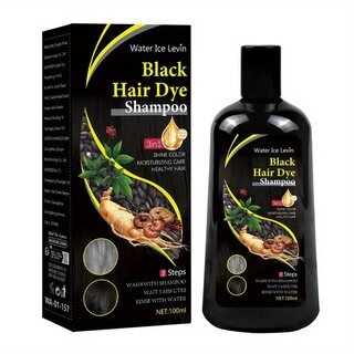 Schwarzes Haarfärbe-Shampoo 3-in-1, pflanzlich, 100 ml...