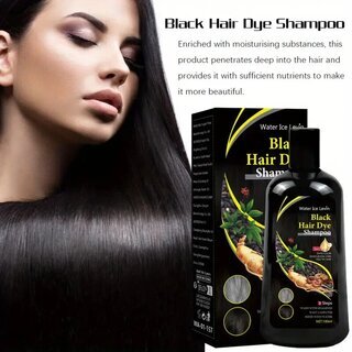 Schwarzes Haarfrbe-Shampoo 3-in-1, pflanzlich, 100 ml fr Mnner & Frauen