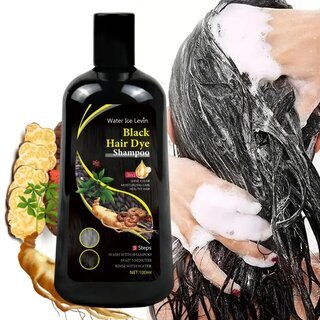 Schwarzes Haarfrbe-Shampoo 3-in-1, pflanzlich, 100 ml fr Mnner & Frauen
