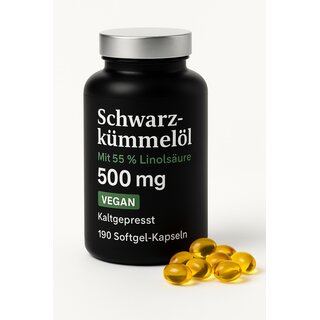 Schwarzkmmell Vegan Kapseln Kaltgepresst gyptisch Softgel - Kapseln 190 Stck