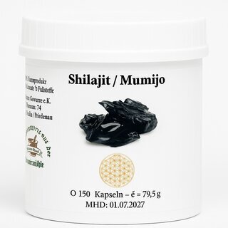 Shilajit / Mumio Kapseln 100% Natur, vegan, rein, ohne Zusatzstoffe 150 Kapseln