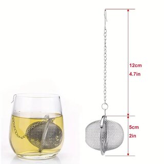Edelstahl Teefilter mit Hakenkette für losen Tee, Gewürze...