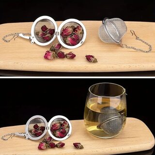 Edelstahl Teefilter mit Hakenkette fr losen Tee, Gewrze & Kruter 1 Stck
