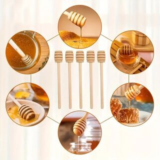 Honiglffelstbchen Holz 15 cm Honiglffel, Natrliches Bienenstock 1 Stck