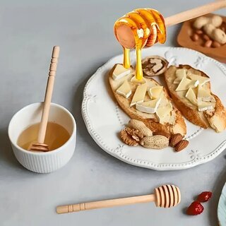 Honiglffelstbchen Holz 15 cm Honiglffel, Natrliches Bienenstock 1 Stck