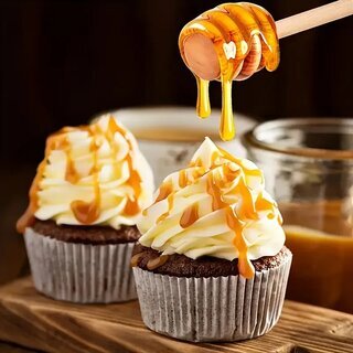 Honiglffelstbchen Holz 15 cm Honiglffel, Natrliches Bienenstock 1 Stck