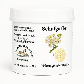 Schafgarbe Kapseln ? 100% Naturprodukt, ohne Zusatzstoffe, Vegan 150 Kapseln