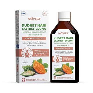 Novlex Fl�ssiges Nahrungserg�nzungsmittel mit Bittermelone (Momordica), Fenchel, Kamille, Mucosave FG und Ingwer-Extrakt 250 ml