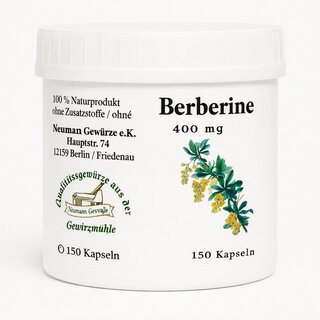 Berberine 400 mg ? 100�% nat�rlich, vegan, 150 Kapseln...